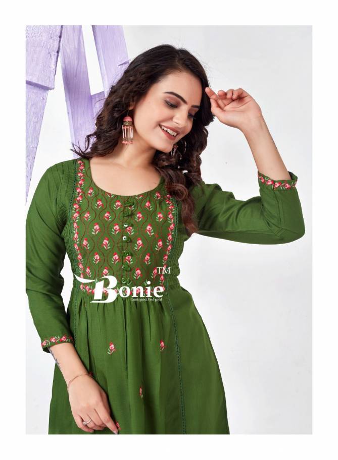 Adore 4 By Bonie Embroidery Rayon Ladies Short Top Wholesale Market In Surat
